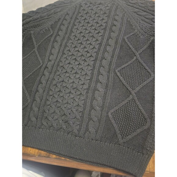 Nike Mens Sz Small Cable Knit Big Swoosh Sweater Black DQ5176 010 $175 - Picture 4 of 9